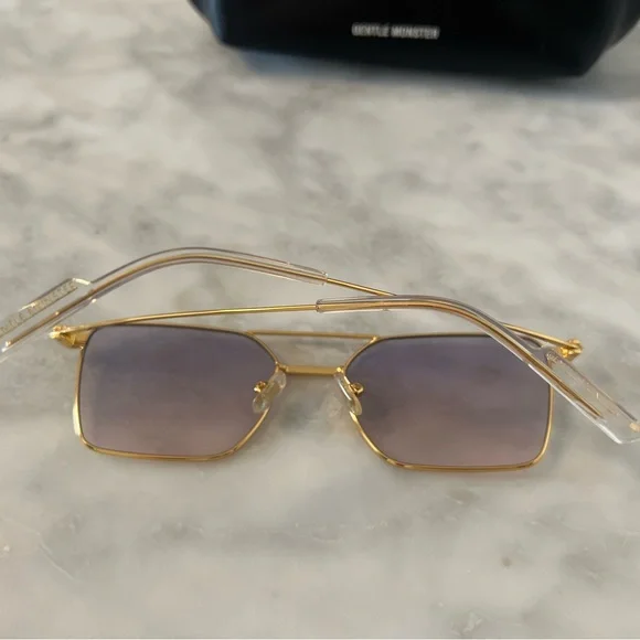 Gentle Monster Clear Gold Frame Glasses Unisex - Picture 3 of 10